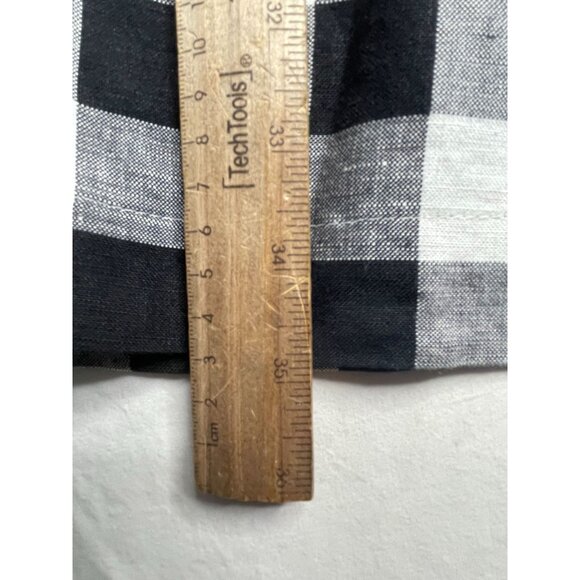 New Loft Gingham Button V-neck Dress size 0P Black/White - Picture 7 of 7